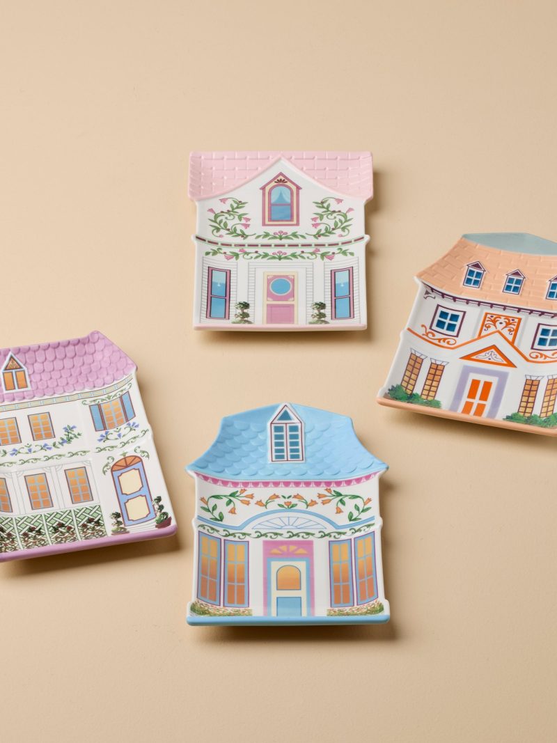 Lenox Spice Village House Accent Plates, Set of 4